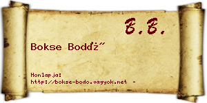 Bokse Bodó névjegykártya